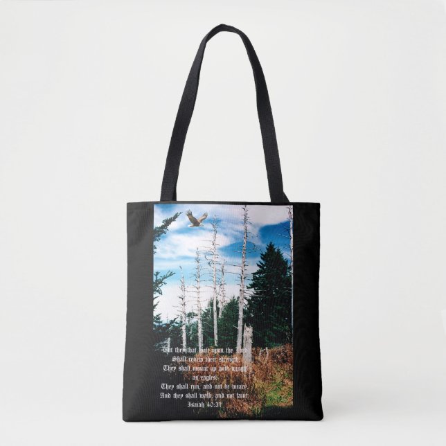 Eagle with Isaiah 40:31 Tote Bag (Front)
