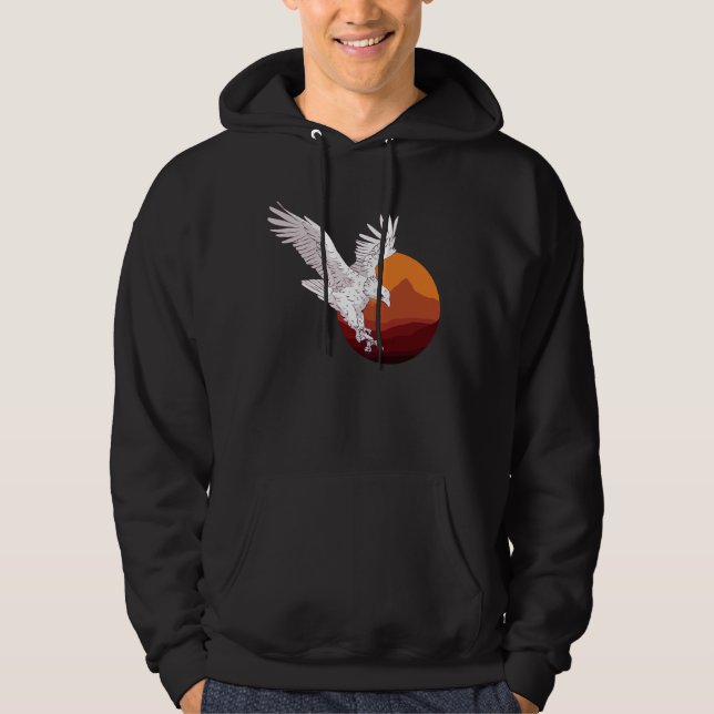 Eagle with Sunset  Hoodie (Front)