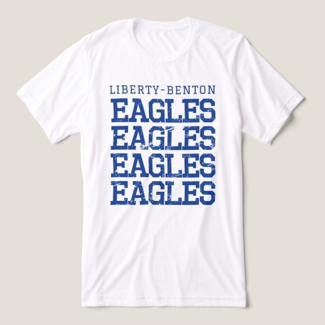 Eagles Distressed LB, GraphicLoveShop Tri-Blend Shirt (Design Front)