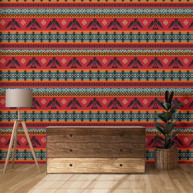 Eagles Ethnic Pattern On Native American Style Wallpaper (Creator Uploaded)