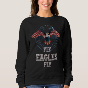 Eagles Fly Usa American Flag Distressed 2 Sweatshirt