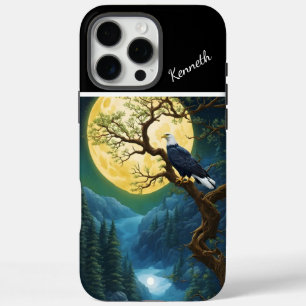 Eagle's Golden Moonlit Willow Scene iPhone 16 Pro Max Case