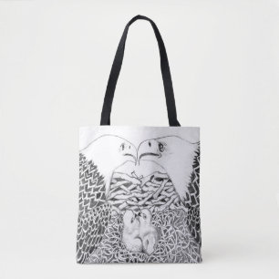 EAGLES HARRIET + M FRATERNAL TWINS 2 SIDED DESIGN TOTE BAG