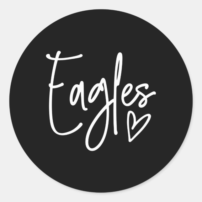 Eagles He School Sports Fan Team Spirit Classic Round Sticker (Front)