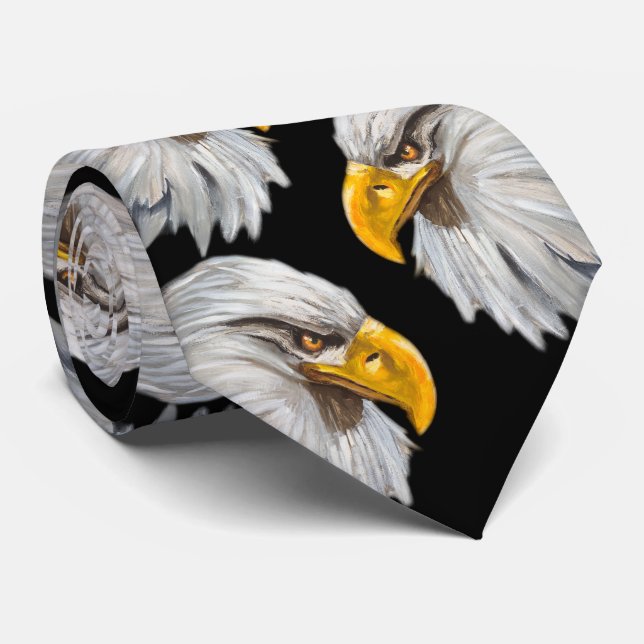 eagles head design dark tie (Rolled)