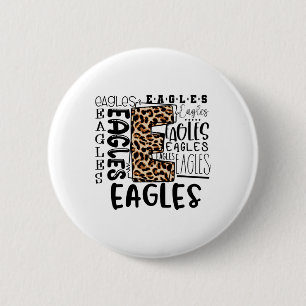 Eagles School Mascot Leopard Plaid - Ck To School 6 Cm Round Badge