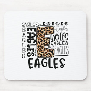 Eagles School Mascot Leopard Plaid - Ck To School Mouse Pad