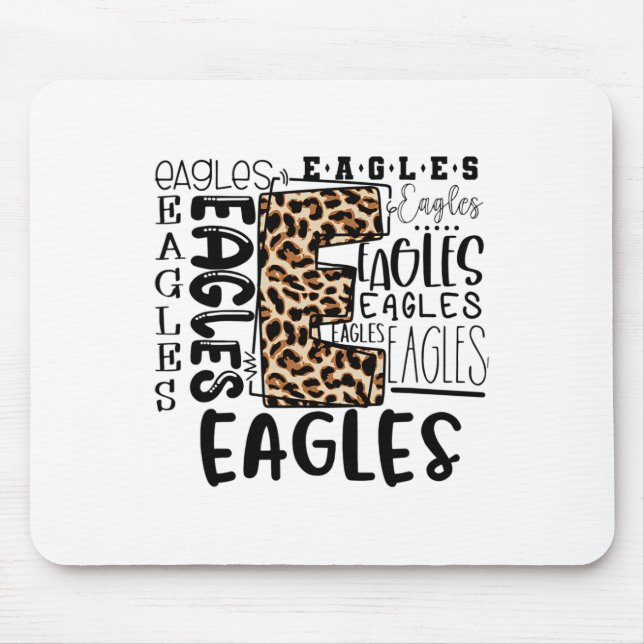 Eagles School Mascot Leopard Plaid - Ck To School  Mouse Pad (Front)