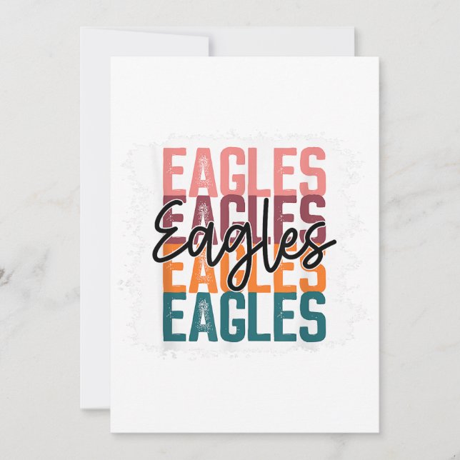 Eagles School Sports Fan Team Spirit  Invitation (Front)