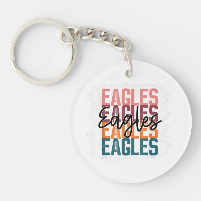 Eagles School Sports Fan Team Spirit  Key Ring (Front)