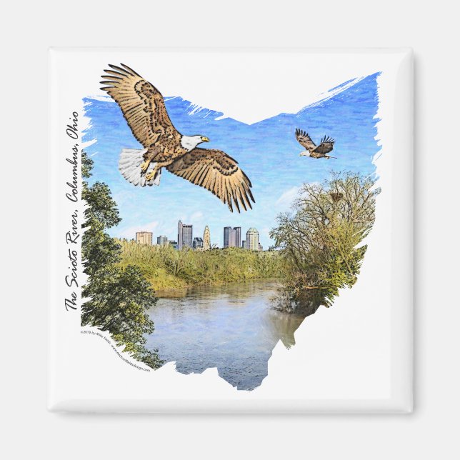 Eagles Scioto River Columbus Ohio Magnet (Front)
