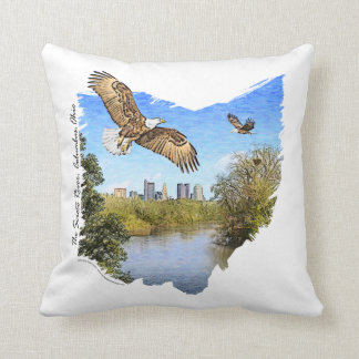 Eagles Scioto River Columbus Ohio Throw Pillow