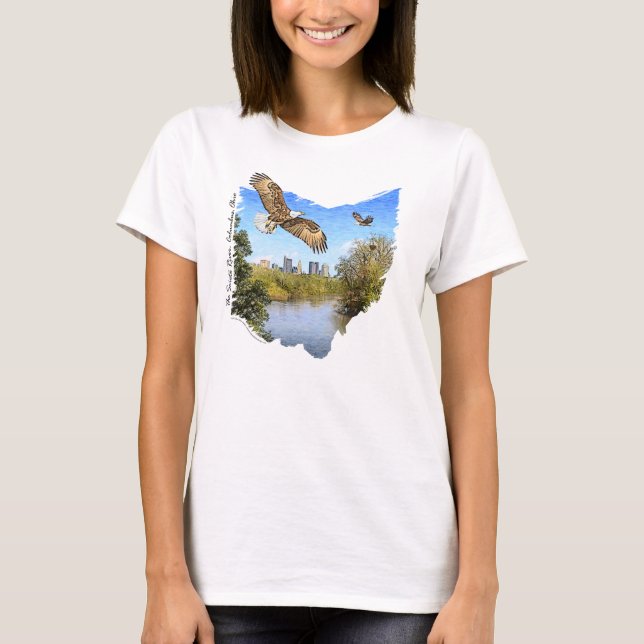Eagles Scioto River Columbus Ohio Womens T-Shirt (Front)