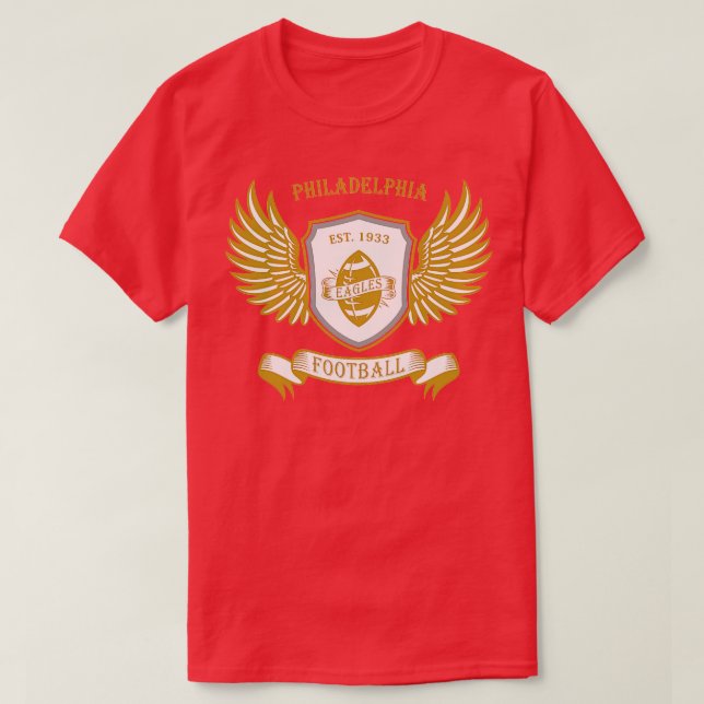 Eagles Shield and Wing Style T-Shirt (Design Front)