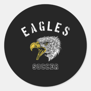 Eagles Soccer School Spirit Team Mascot Game Night Classic Round Sticker