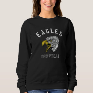 Eagles Softball School Spirit Team Mascot Game Nig Sweatshirt
