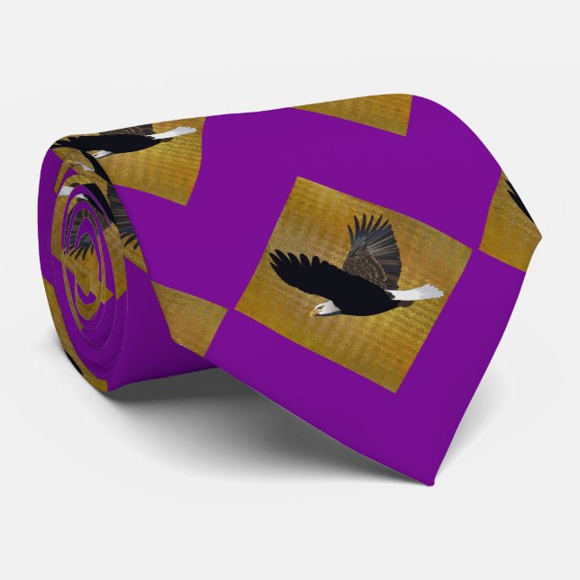 Eagles Sports Purple Gold Necktie (Rolled)