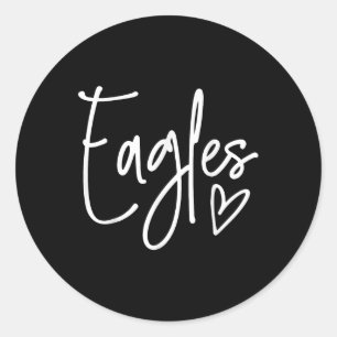 Eagles Team Pride School Spirit Heart T-shirt.png  Classic Round Sticker