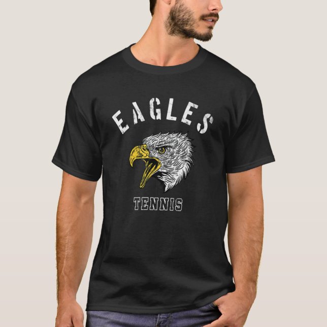 Eagles Tennis School Spirit Team Mascot Game Night T-Shirt (Front)