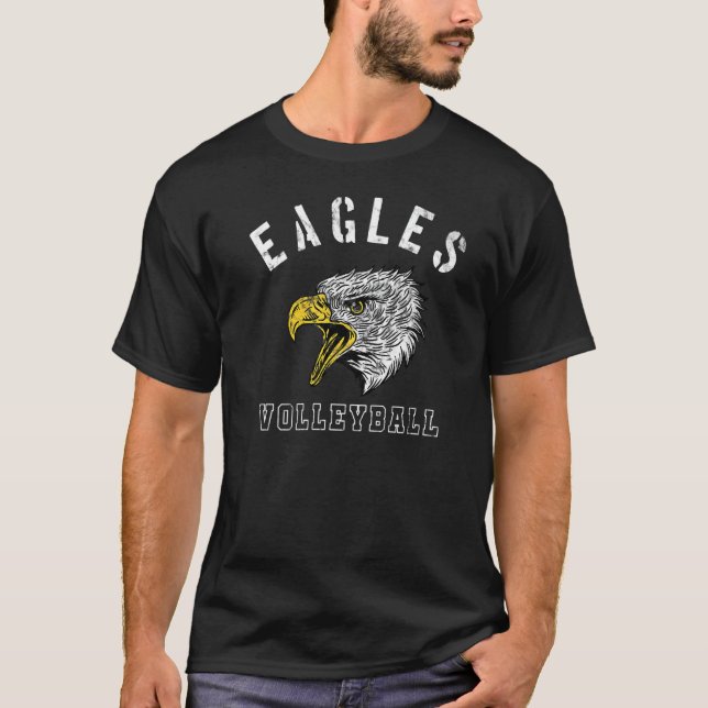 Eagles Volleyball School Spirit Team Mascot Game N T-Shirt (Front)