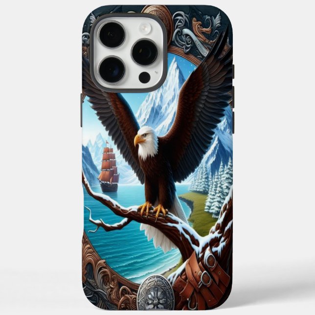 Eagle's Watch Over Winter Seas Case-Mate iPhone Case (Back)