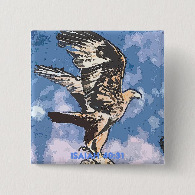Eagles Wings - Isaiah 40:31 15 Cm Square Badge (Front)