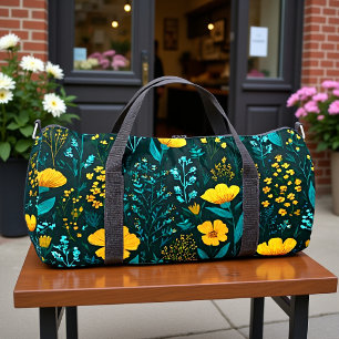 eal Twilight Floral And Botanical Pattern Duffle Bag