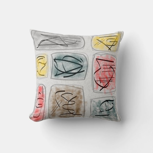 Eames Inspired Pillow Design Mid Century Atomic (Front)