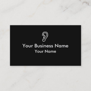 Ear black white business cards