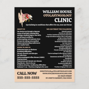 Ear Design, Otolaryngologist Otolaryngology Clinic Flyer