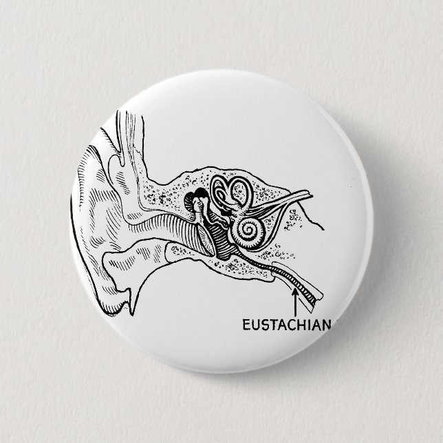Ear diagram 6 cm round badge (Front)