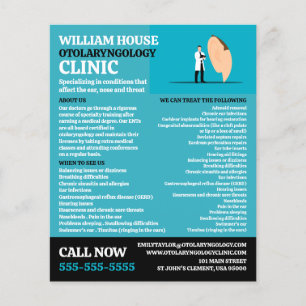 Ear Doctor, Otolaryngologist Otolaryngology Clinic Flyer