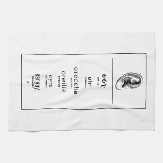 Ear in different languages tea towel