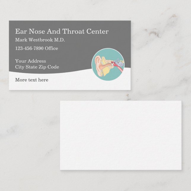 Ear Nose And Throat Doctor Business Card (Front/Back)