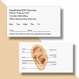 Ear Nose Throat Doctor Office Appointment Cards