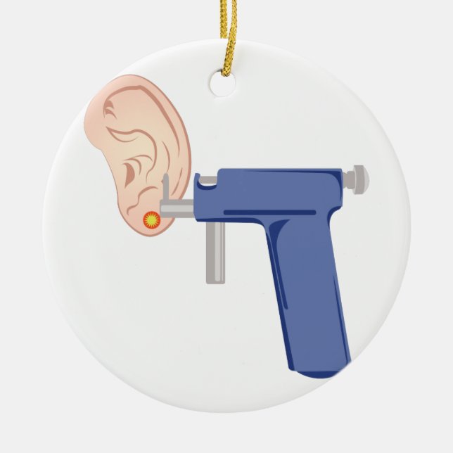 Ear Piercing Ceramic Tree Decoration (Front)