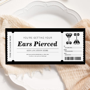 Ear Piercing Gift Certificate Voucher Invitation