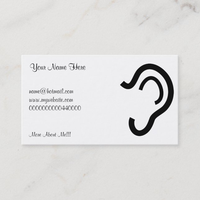 Ear, Your Name Here, Business Card (Front)