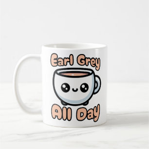 Earl Grey All Day! Cute Earl Grey Tea Pun Cartoon Coffee Mug