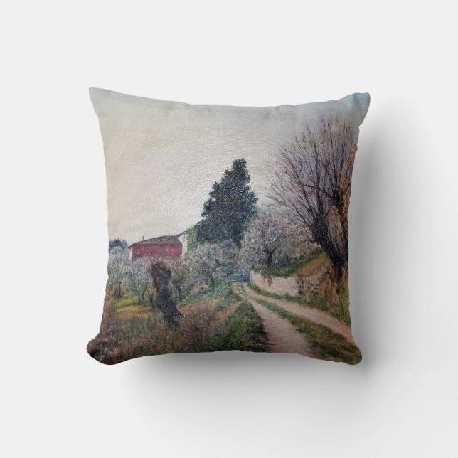 EARLIEST SPRING IN VERNALESE / Tuscany Landscape Cushion (Front)