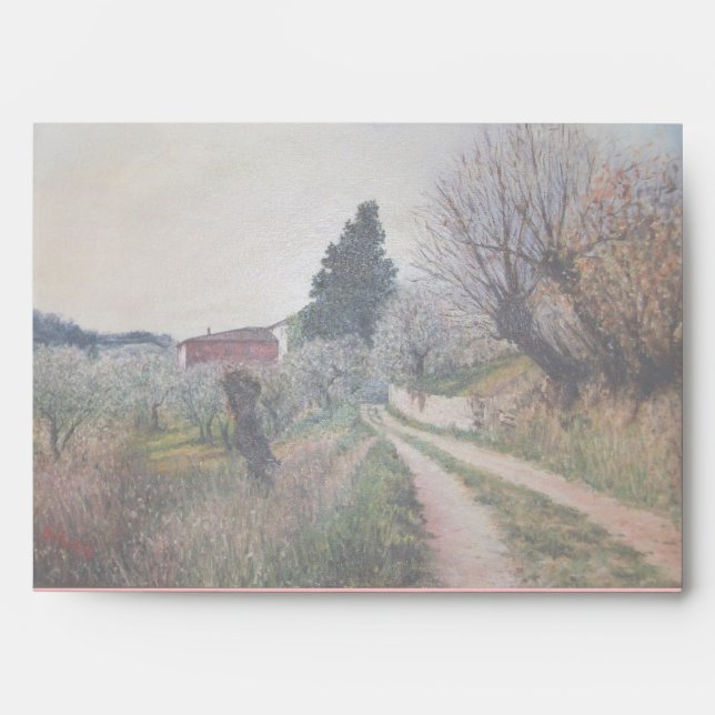 EARLIEST SPRING IN VERNALESE / Tuscany Landscape Envelopes (Front)