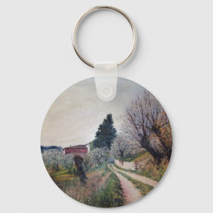 EARLIEST SPRING IN VERNALESE / Tuscany Landscape Key Ring