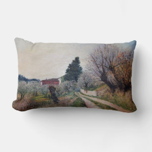 EARLIEST SPRING IN VERNALESE / Tuscany Landscape Lumbar Cushion