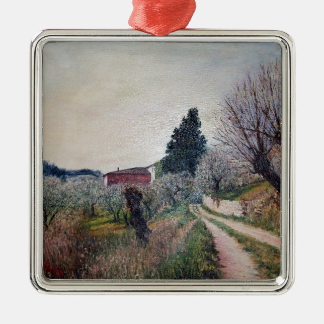 EARLIEST SPRING IN VERNALESE / Tuscany Landscape Metal Tree Decoration (Front)