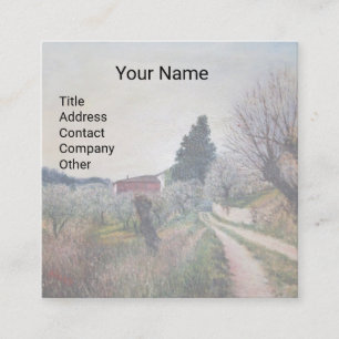 EARLIEST SPRING IN VERNALESE / Tuscany Landscape Square Business Card