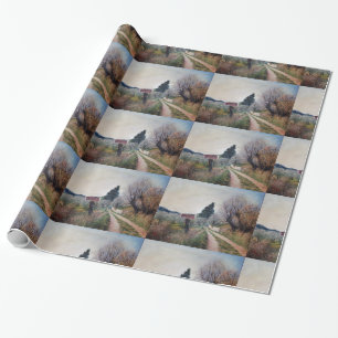 EARLIEST SPRING IN VERNALESE / Tuscany Landscape Wrapping Paper