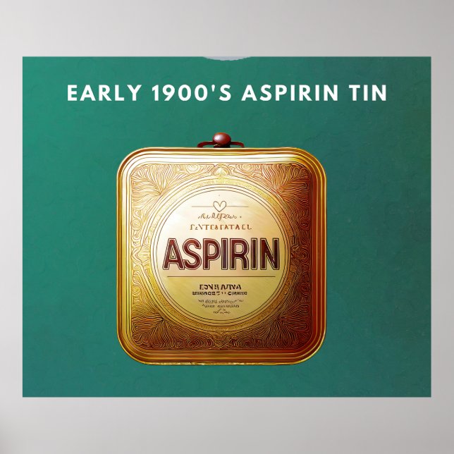 Early 1900's Aspirin Tin Poster (Front)
