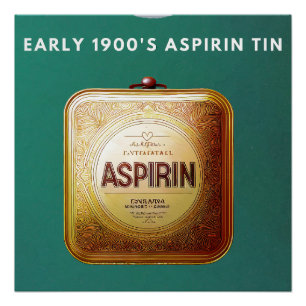 Early 1900's Aspirin Tin Poster
