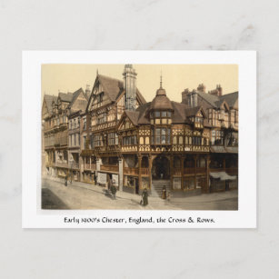 Early 1900's Chester, England street scene Postcard