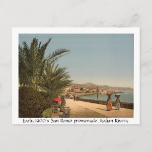 Early 1900's Italy, Promenade at San Remo Postcard